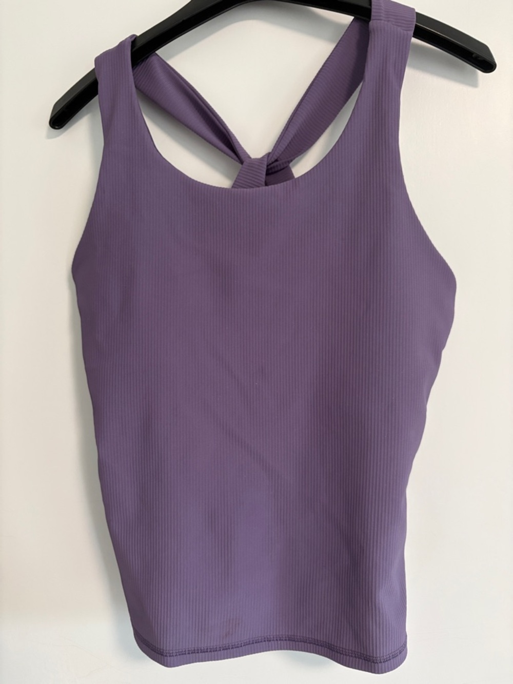 Calmē Ribbed Lavender Tank Top Built-In Bra Athlei